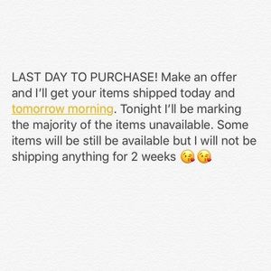 Make your offers! I will consider MOST and accept.